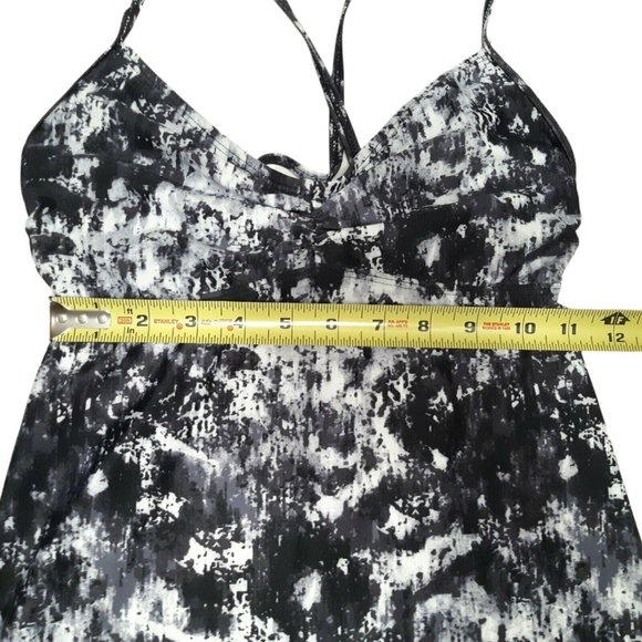 Athleta Swim Dress Womens XXS Black Zumma Paint Splatter Adjustable - Picture 3 of 12